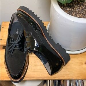 Paul Green Jonah Black Patent Leather Suede Oxford